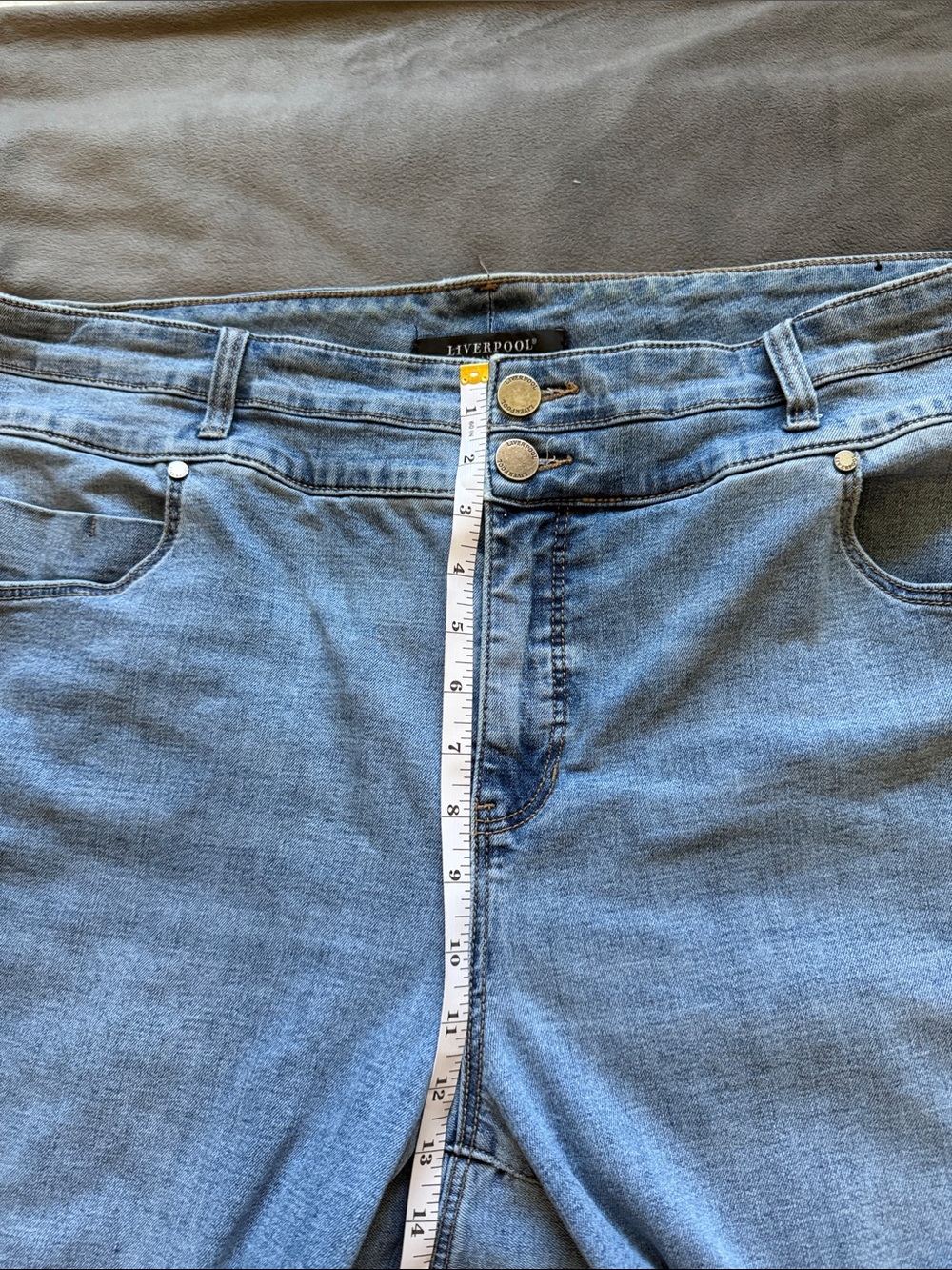 Liverpool Kennedy Hi-Rise Straight Jeans 18W Light Wash Stretch Denim - Picture 4 of 8